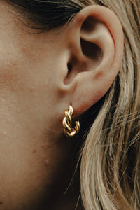 Nordic Muse Ridge Twist Hoop Earrings - The Mercantile London