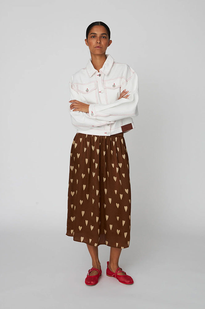Stella Nova Heart Prink Silk Skirt - The Mercantile London