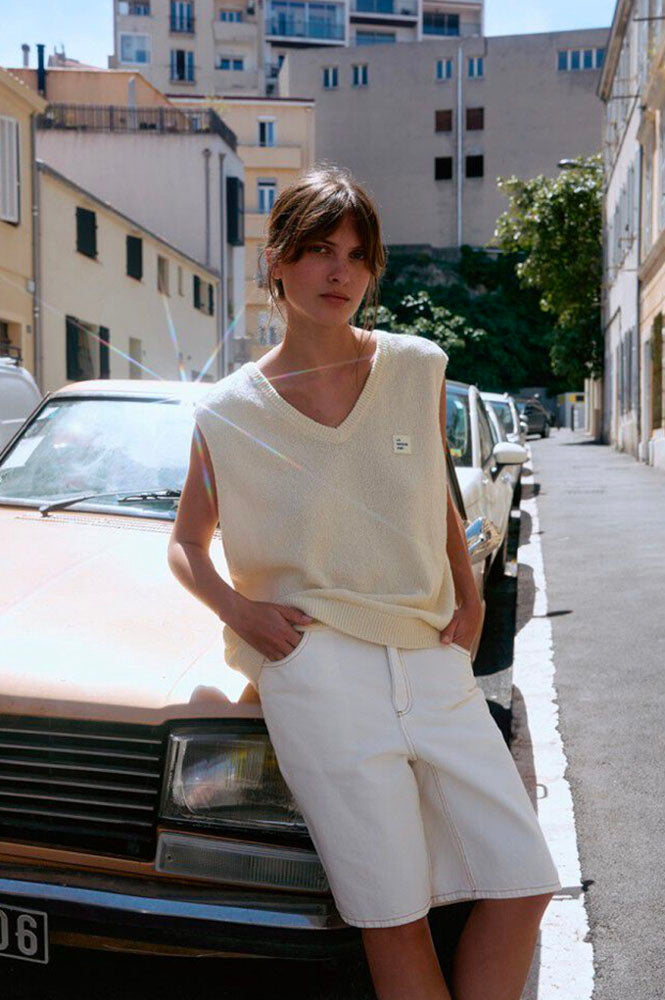 American Vintage Dylbay Melange Pearl Sweater - The Mercantile London