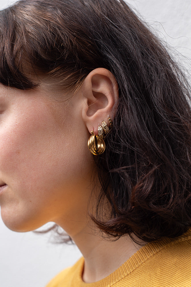 Nordic Muse Triple Entwine Hoop Earrings - The Mercantile London