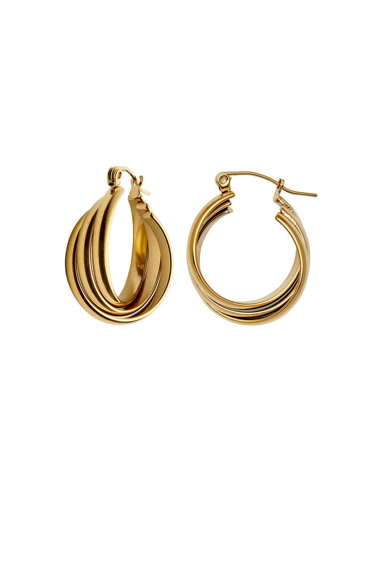 Nordic Muse Triple Entwine Hoop Earrings - The Mercantile London