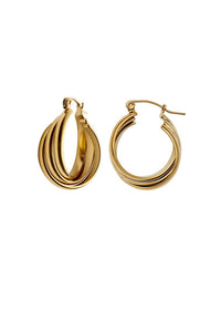 Nordic Muse Triple Entwine Hoop Earrings - The Mercantile London