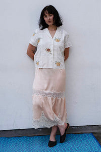 Indi & Cold White Cross-Stitch Patch Shirt - The Mercantile London