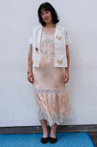 Indi & Cold White Cross-Stitch Patch Shirt - The Mercantile London