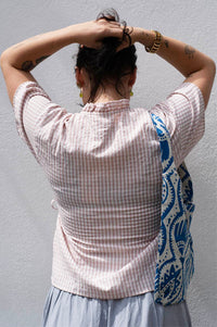 ICHI Molly Pink Nectar Tie Blouse - The Mercantile London