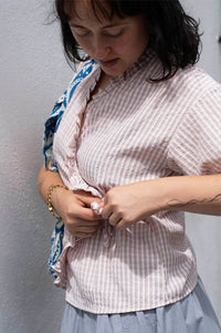 ICHI Molly Pink Nectar Tie Blouse - The Mercantile London