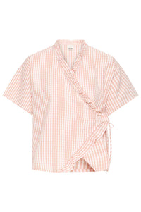 ICHI Molly Pink Nectar Tie Blouse - The Mercantile London