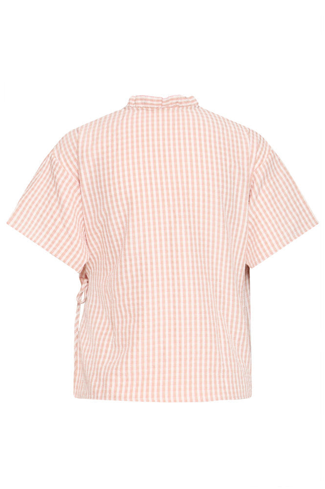 ICHI Molly Pink Nectar Tie Blouse - The Mercantile London