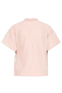 ICHI Molly Pink Nectar Tie Blouse - The Mercantile London