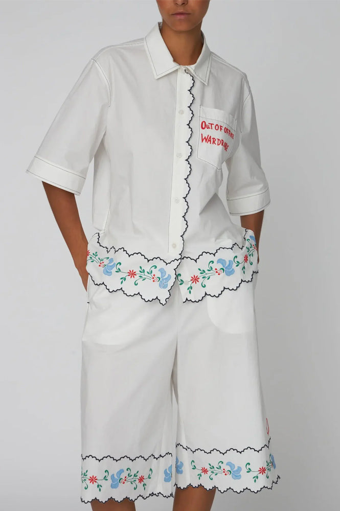 Stella Nova Out Of Office Embroidered Shorts - The Mercantile London