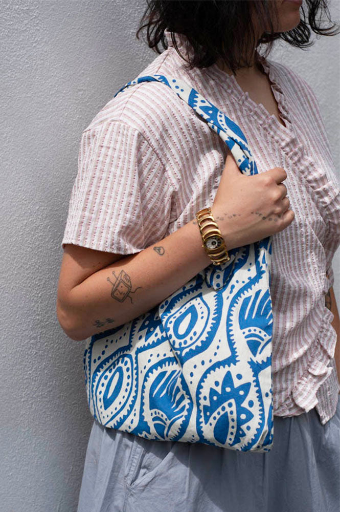 Compania Fantastica Blue And White print bag - The Mercantile London