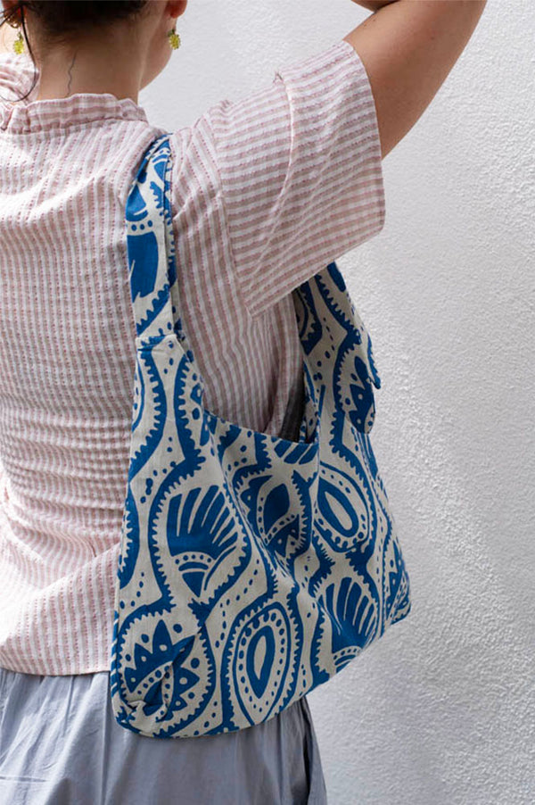 Compania Fantastica Blue And White print bag - The Mercantile London