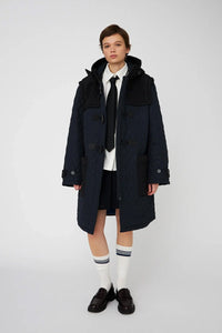 Stella Nova Navy Quilted Duffle Coat - The Mercantile London