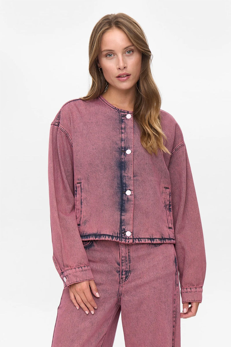 Numph Brooklyn Heather Rose Denim Jacket - The Mercantile London