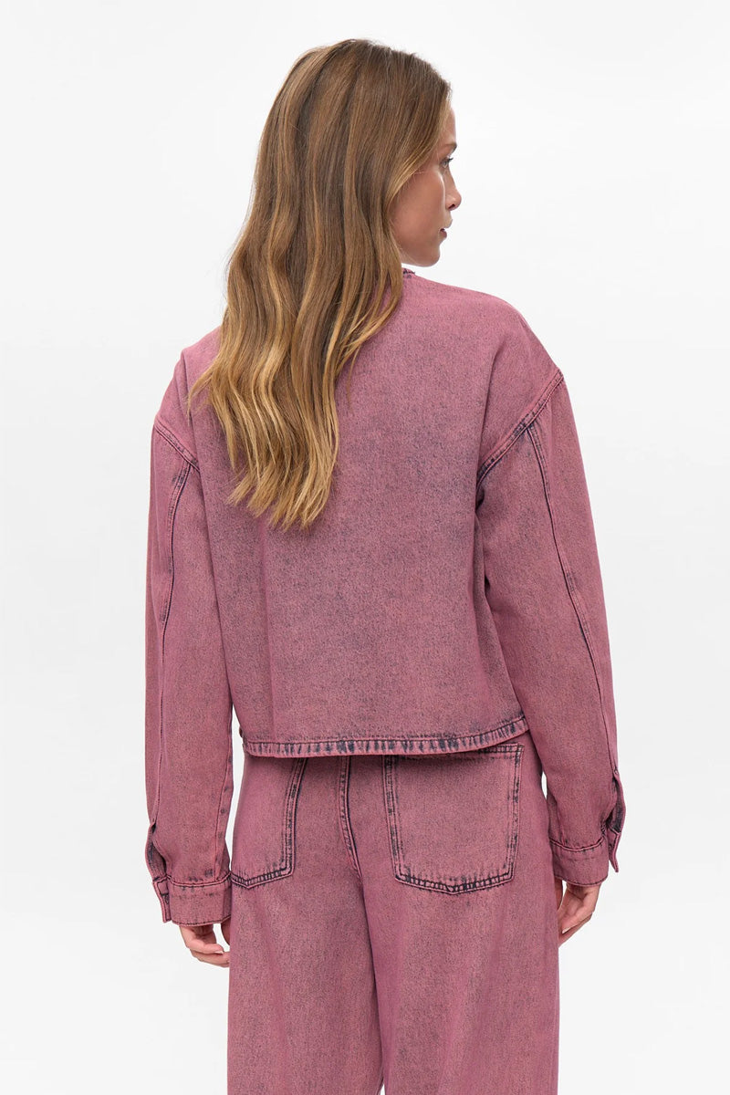 Numph Brooklyn Heather Rose Denim Jacket - The Mercantile London