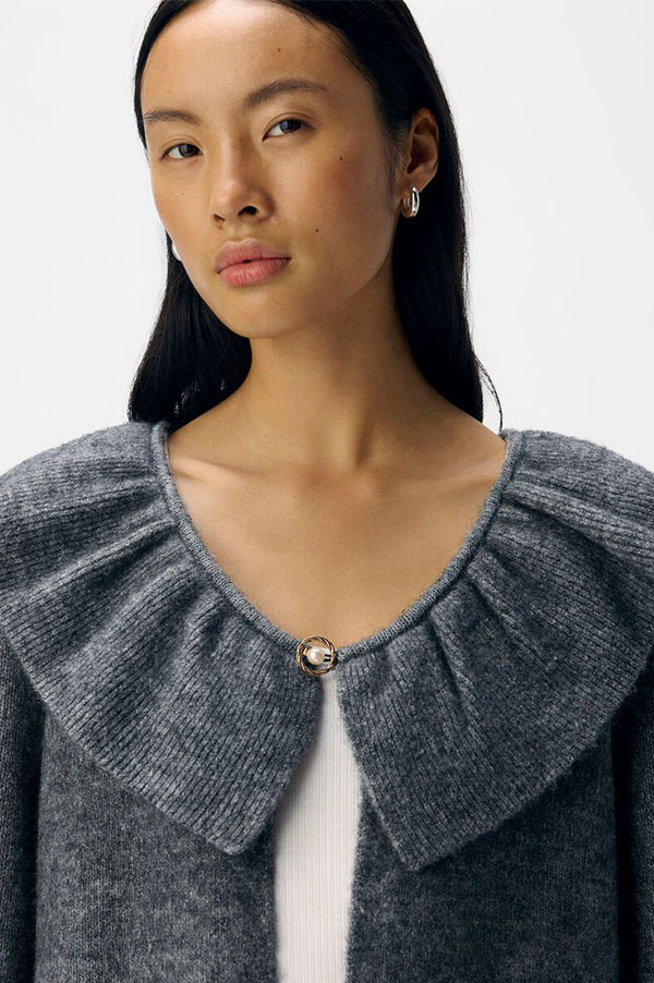 Object Denisi Grey Melange Cardigan - The Mercantile London