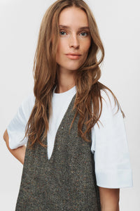 Numph Avey Caviar Herringbone Dress - The Mercantile London