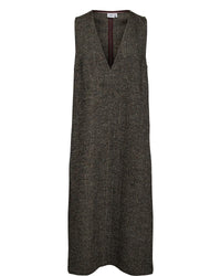 Numph Avey Caviar Herringbone Dress - The Mercantile London