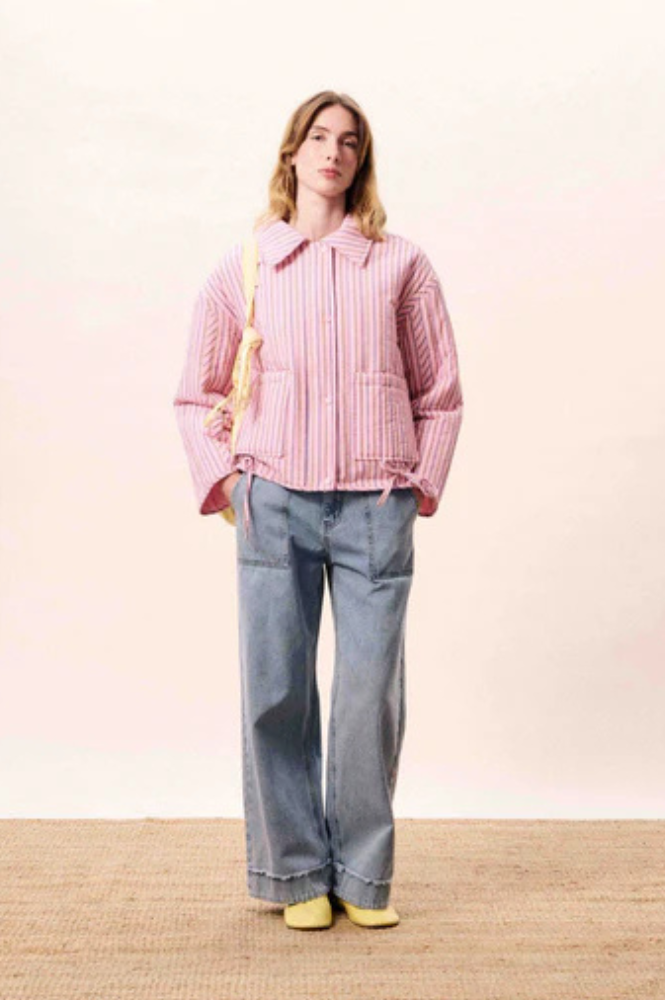 FRNCH Thalassa Pink Stripe Jacket - The Mercantile London