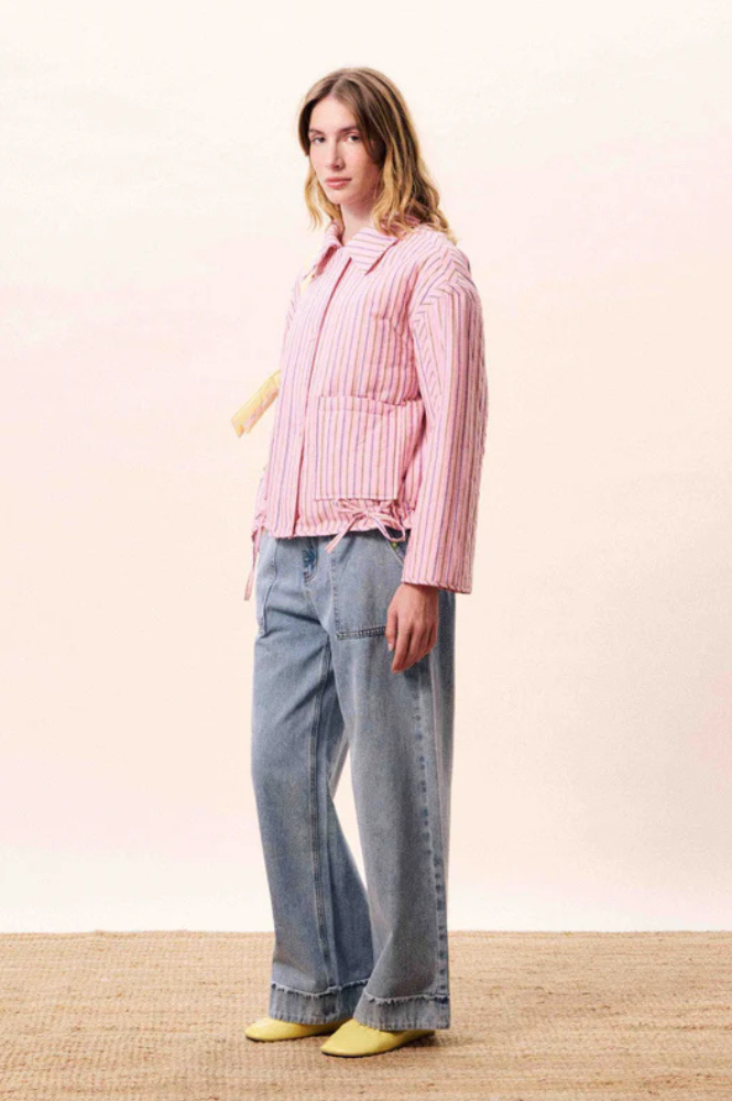 FRNCH Thalassa Pink Stripe Jacket - The Mercantile London