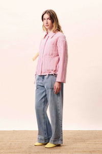 FRNCH Thalassa Pink Stripe Jacket - The Mercantile London