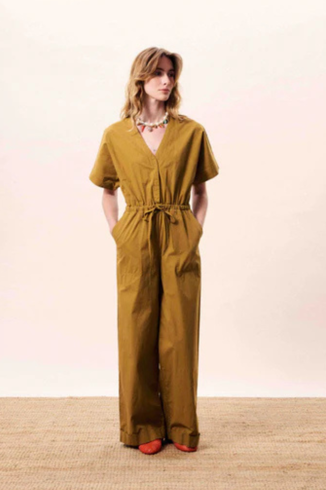 FRNCH Galatee Olive Jumpsuit - The Mercantile London