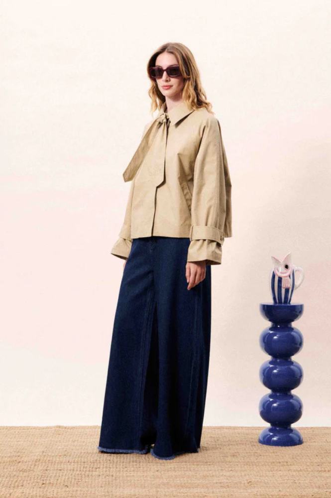 FRNCH Nerina Beige Shirt Jacket - The Mercantile London