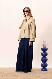 FRNCH Nerina Beige Shirt Jacket - The Mercantile London
