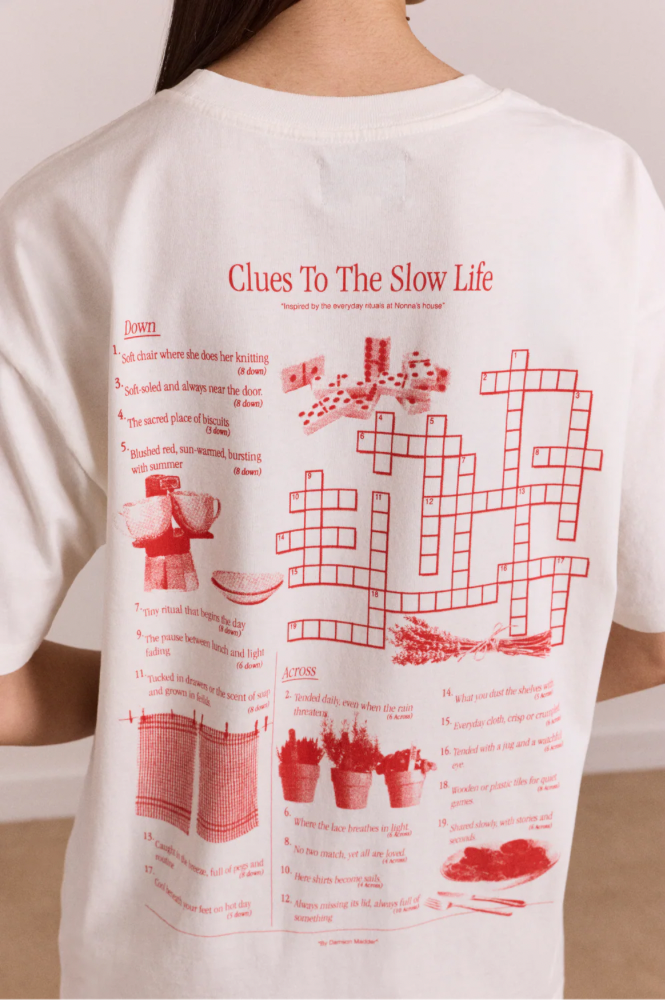 Damson Madder Slow Life Boyfriend T-Shirt - The Mercantile London