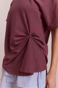 Damson Madder Reece Red Stripe Tee - The Mercantile London