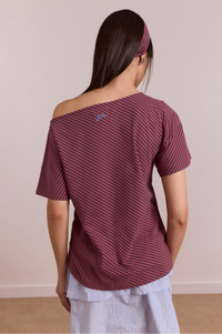 Damson Madder Reece Red Stripe Tee - The Mercantile London