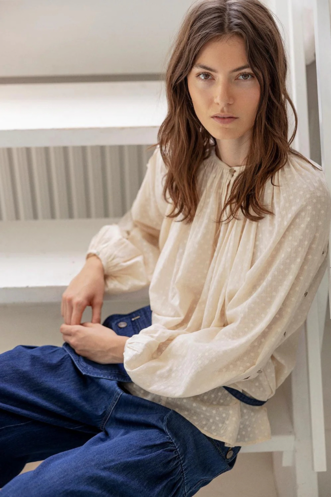 Project AJ117 Hester Pale Blush Blouse - The Mercantile London