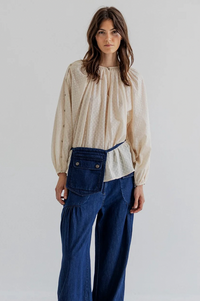 Project AJ117 Hester Pale Blush Blouse - The Mercantile London