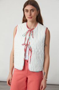 Seventy + Mochi Aria Rose Coral Reversible Vest - The Mercantile London