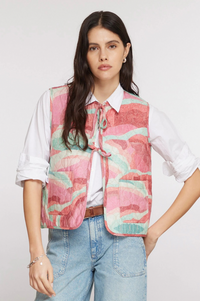 Seventy + Mochi Aria Rose Coral Reversible Vest - The Mercantile London