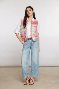 Seventy + Mochi Aria Rose Coral Reversible Vest - The Mercantile London