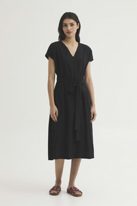 Nice Things Black Seersucker Dress - The Mercantile London