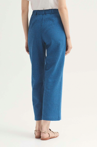 Nice Things Blue Gingham Seersucker Trousers - The Mercantile London
