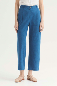 Nice Things Blue Gingham Seersucker Trousers - The Mercantile London