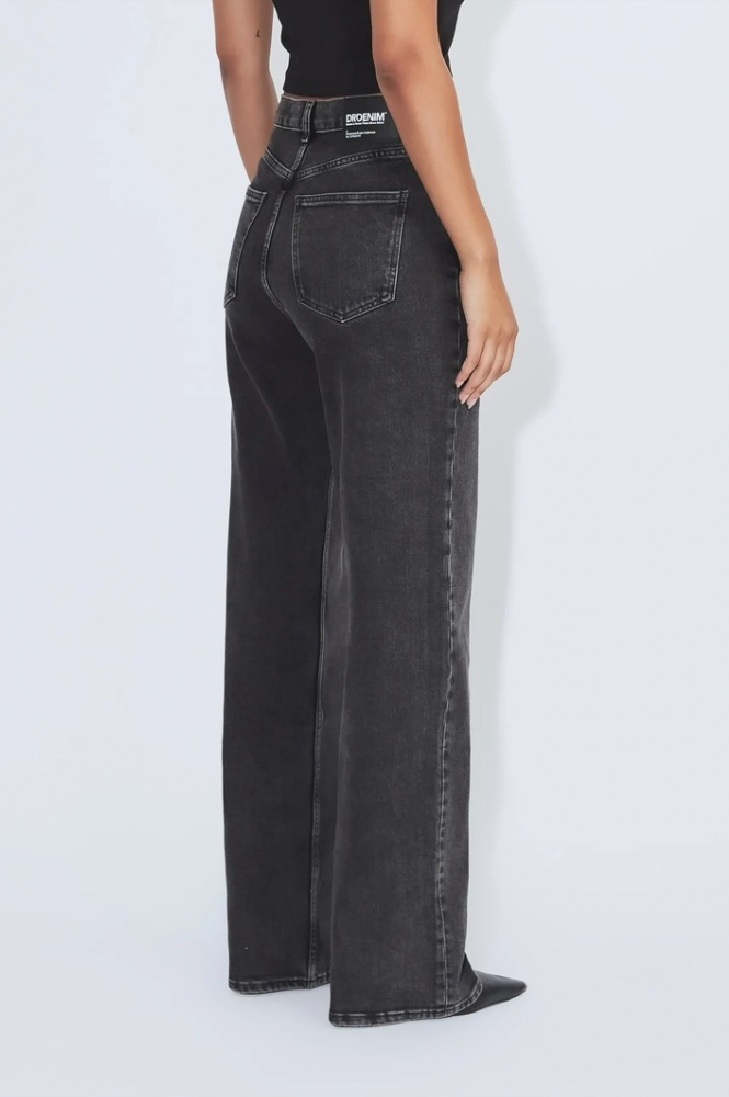 Dr Denim Echo High Straight Tar Retro Black Jeans
