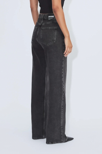 Dr Denim Echo High Straight Tar Retro Black Jeans