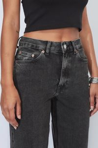Dr Denim Echo High Straight Tar Retro Black Jeans