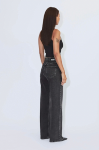 Dr Denim Echo High Straight Tar Retro Black Jeans