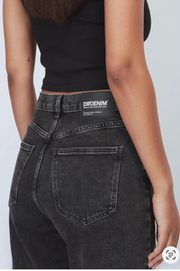 Dr Denim Echo High Straight Tar Retro Black Jeans