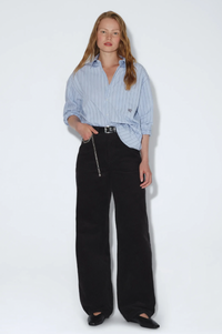 Dr Denim Donna Black Cord High Relaxed Jeans