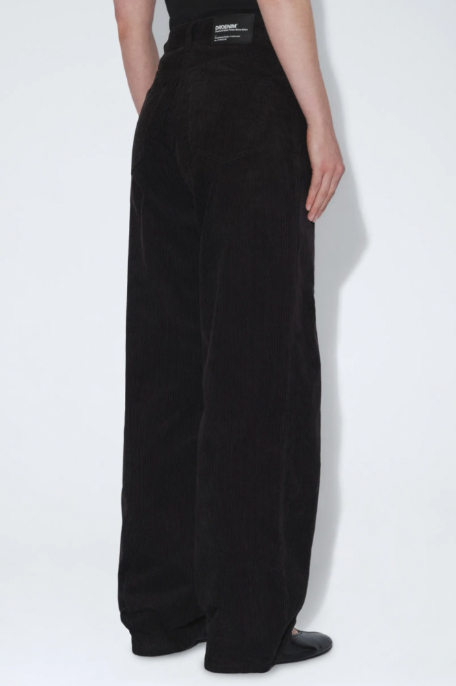 Dr Denim Donna Black Cord High Relaxed Jeans