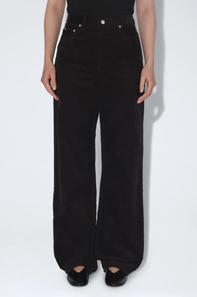 Dr Denim Donna Black Cord High Relaxed Jeans