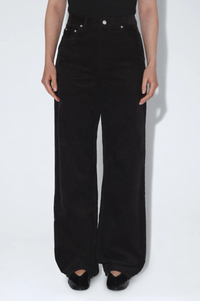 Dr Denim Donna Black Cord High Relaxed Jeans