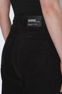 Dr Denim Donna Black Cord High Relaxed Jeans