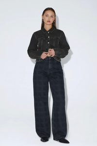 Dr Denim Donna Stream Check Overdye High Relaxed Jeans
